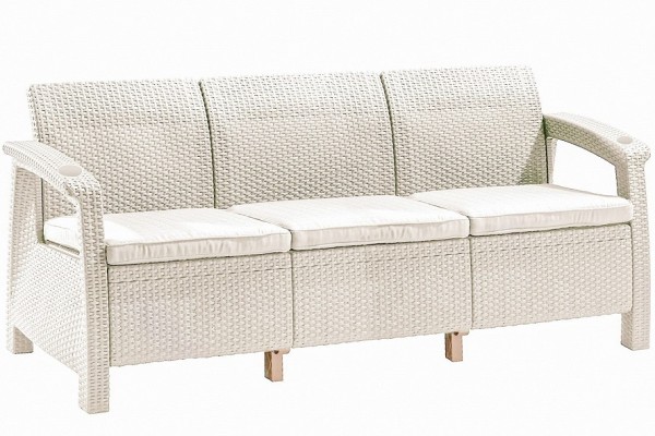 Трёхместный диван  Yalta Sofa 3 Seat белый купить в Сусумане