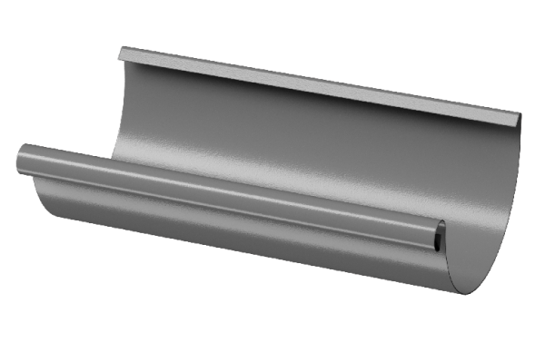 Желоб полукруглый D125 3 м Döcke STAL PREMIUM Графит, (RAL 7024) купить в Сусумане