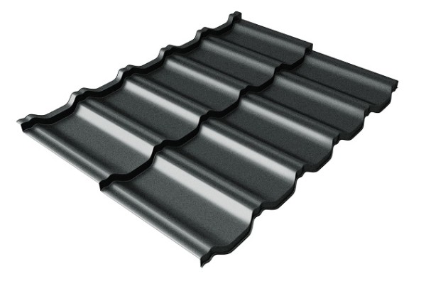 Металлочерепица модульная Квинта Uno Grand Line c 3D резом 0,5 GreenСoat Pural Matt RR2Н3 (RAL 7016 антрацитово-серый) купить в Сусумане