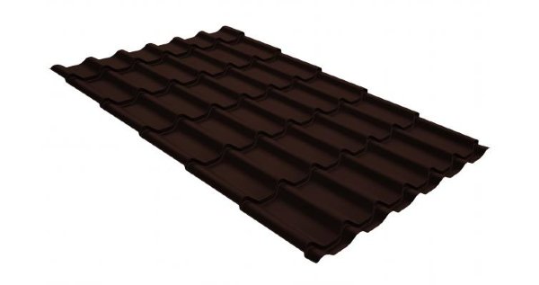Металлочерепица классик GL 0,5 GreenCoat Pural Matt RR 887 шоколадно-коричневый (RAL 8017 шоколад) купить в Сусумане