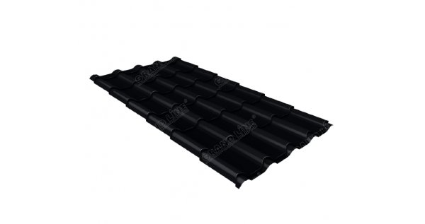 Металлочерепица камея 0,45 Drap RAL 9005 черный купить в Сусумане