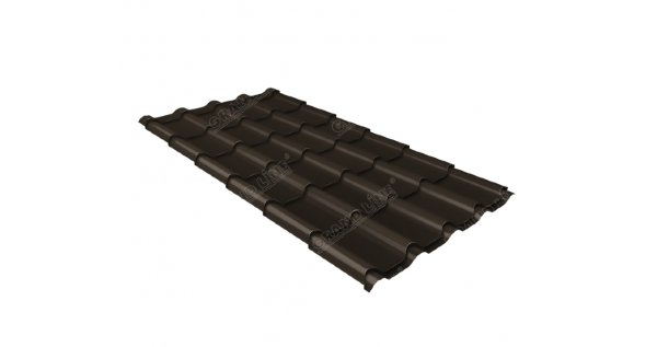 Металлочерепица камея GL 0,5 GreenCoat Pural matt RR 32 темно-коричневый (RAL 8019 серо-коричневый) купить в Сусумане