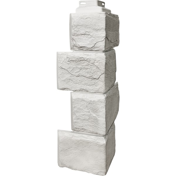 Цокольный сайдинг FineBer – Серия “Камень природный”, Угол наружный Жемчужный купить в Сусумане