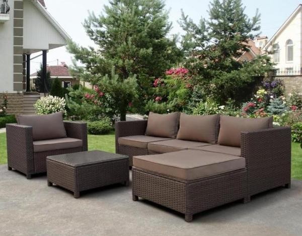 Комплект мебели AFINA плетеной из иск. ротанга YR821A Brown/Beige купить в Сусумане