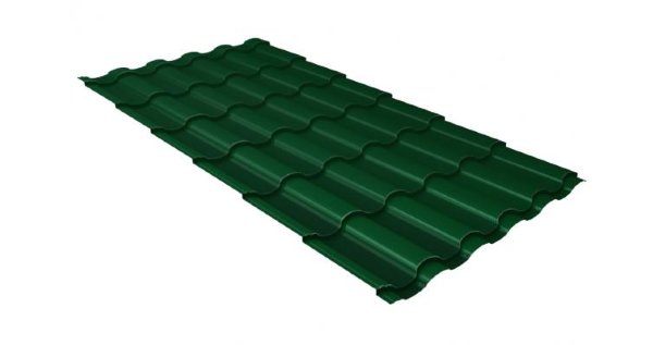 Металлочерепица кредо 0,5 Satin RAL 6005 зеленый мох купить в Сусумане