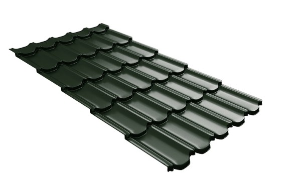 Металлочерепица квинта плюс с 3D резом 0,5 GreenСoat Pural RR 11 темно-зеленый (RAL 6020 хромовая зелень) купить в Сусумане
