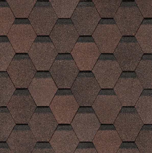 Гибкая черепица Docke, коллекция Шестигранник Коричневый купить в Сусумане