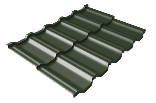Металлочерепица модульная Квинта Uno Grand Line c 3D резом 0,5 Velur RAL 6020 хромовая зелень купить в Сусумане