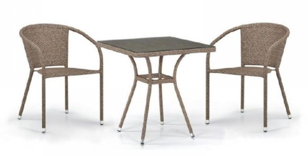 Комплект плетеной мебели AFINA из иск. ротанга T282BNT/Y137C-W56 Light Brown 2Pcs купить в Сусумане
