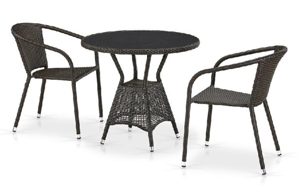 Комплект плетеной мебели AFINA из иск. ротанга T707ANS/Y137C-W53 Brown 2Pcs купить в Сусумане