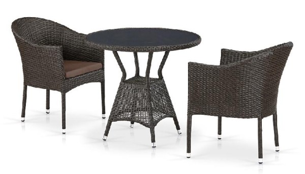 Комплект плетеной мебели AFINA из иск. ротанга T707ANS/Y350-W53 Brown 2Pcs купить в Сусумане