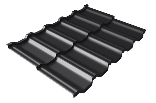 Металлочерепица модульная Квинта Uno Grand Line c 3D резом 0,5 Satin Мatt RAL 9005 черный купить в Сусумане