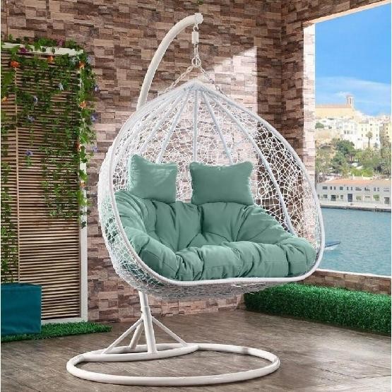 Кресло Подвесное из искусственного ротанга AFM-109A White/Green купить в Сусумане